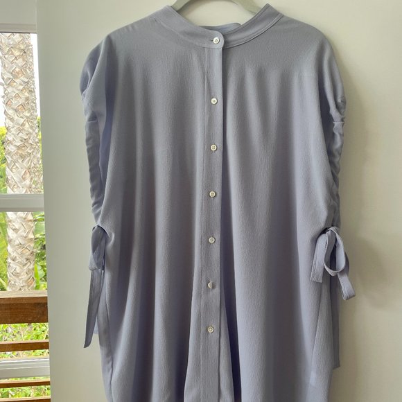 Vince Camuto Lavender Button Down, Shoulder-Length‎ Blouse with Side Ties, 1X - Picture 1 of 11